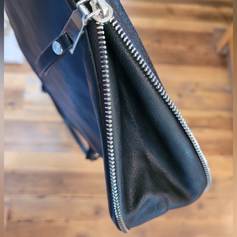 JOANEL Crossbody Bag, Faux Leather, Cutout and Zipper Detail, Black - Picture 6 of 14